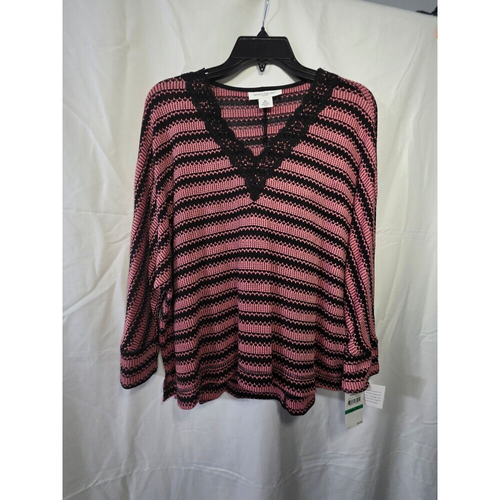 SKYE'S THE LIMIT MADEIRA 2020 Women's Sweater L Petite V-Neck Pink Black